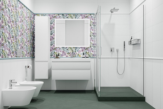 Ванная комната с душевой Бела-Виста / Про Чементо