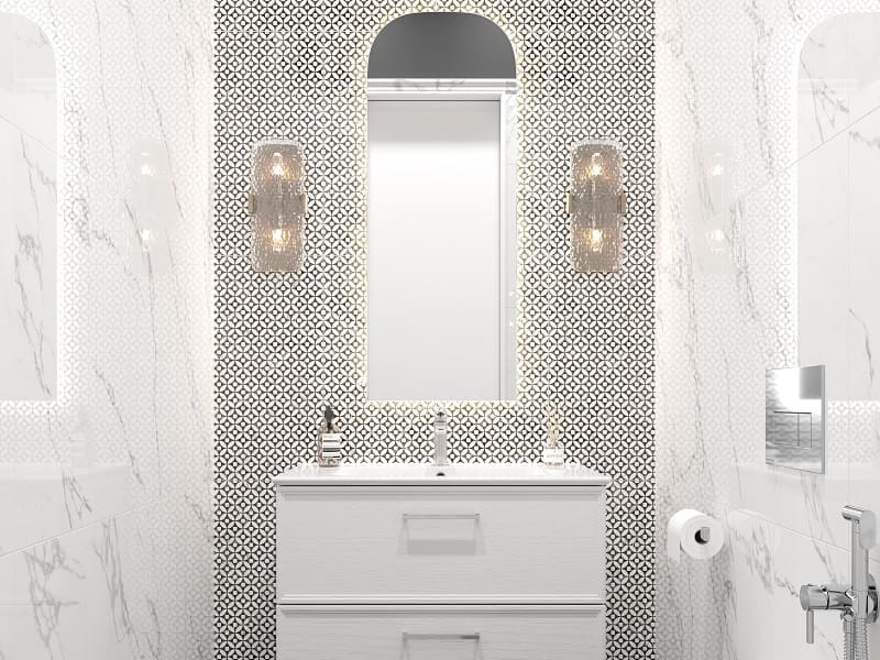 Туалетная комната Коррер черно-белая