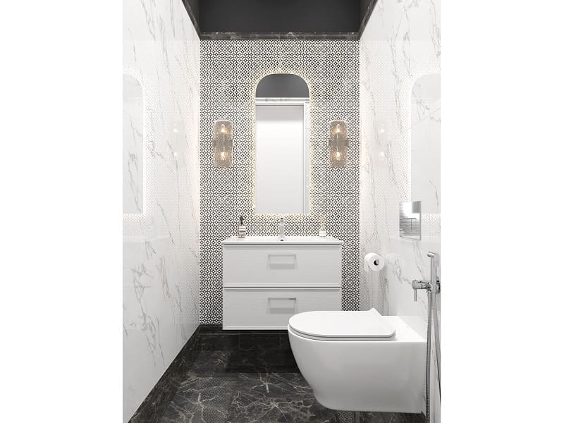 Туалетная комната Коррер черно-белая