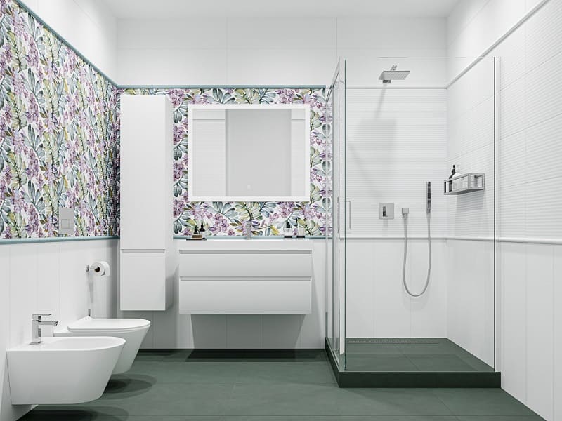 Ванная комната с душевой Бела-Виста / Про Чементо