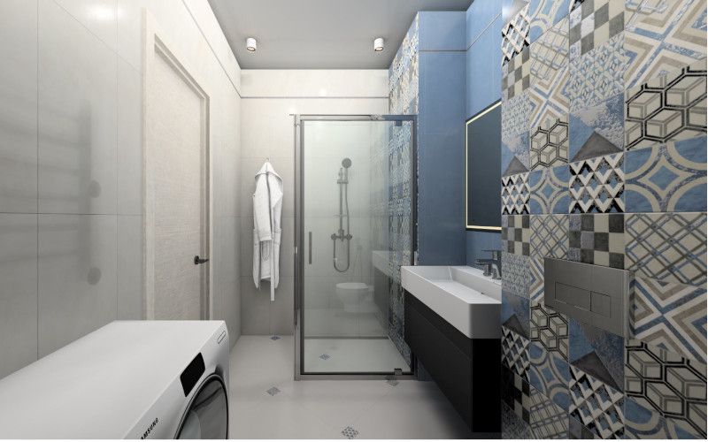 Совмещенный санузел Онда в стиле пэчворк