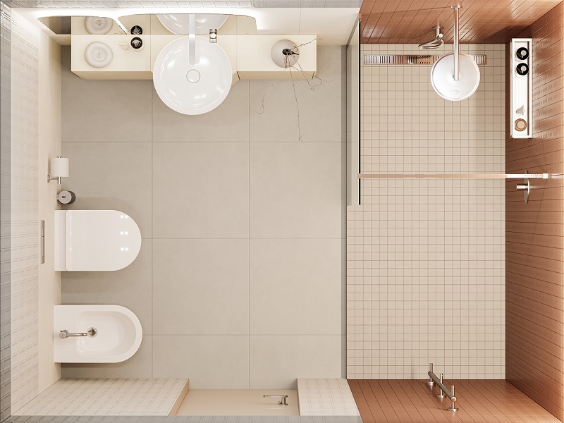 Ванная комната с душевой Медина / Карму / Про Чементо