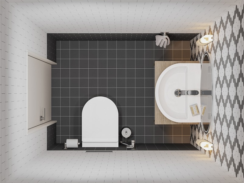 Туалетная комната Агуста черно-белый