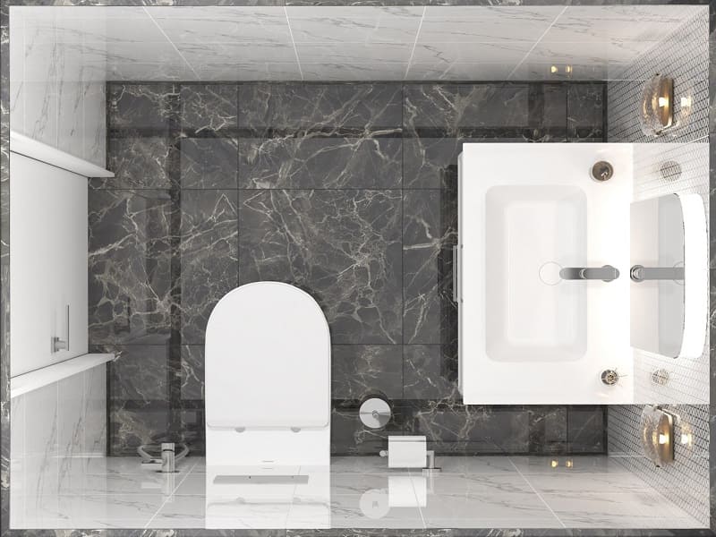 Туалетная комната Коррер черно-белая
