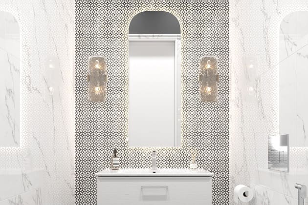 Туалетная комната Коррер черно-белая