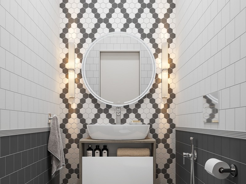 Туалетная комната Агуста черно-белый