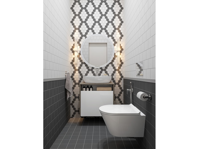 Туалетная комната Агуста черно-белый