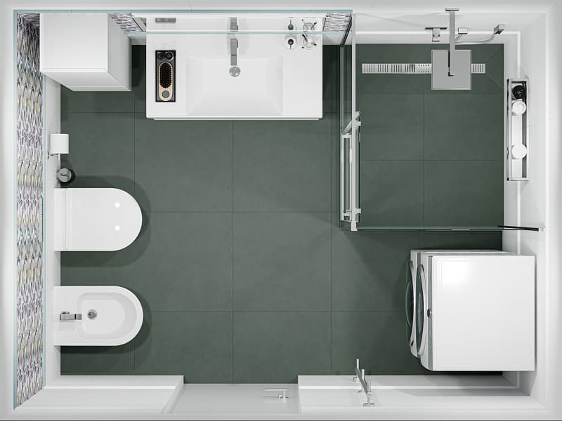 Ванная комната с душевой Бела-Виста / Про Чементо