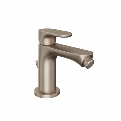 Смеситель для биде Ole/Оле однорычажный с донным клапаном, золотой атласный