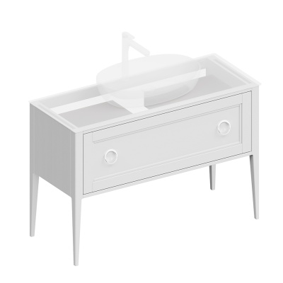 Тумба Plaza Classic/Плаза Классик напольная 1+1 ящик 120, белая матовая