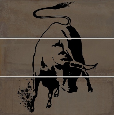 Панно Раваль Бык матовый (из 3 ч. разм. 30х89,5) обрезной 90x90x1,1