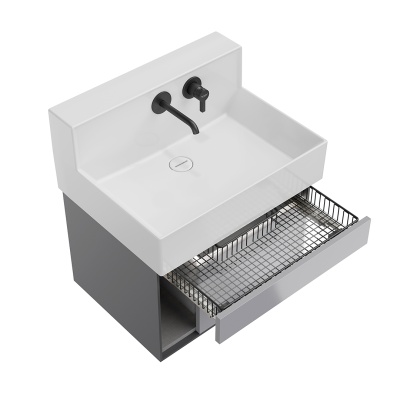 Тумба Logica M/Лоджика М подвесная 2 выдвижных ящика 65, серый