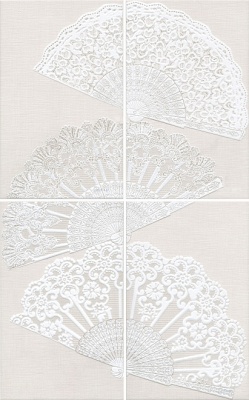 Панно Мерлетто Кружево матовый (из 4 ч. разм. 25х40) 50x80x0,8