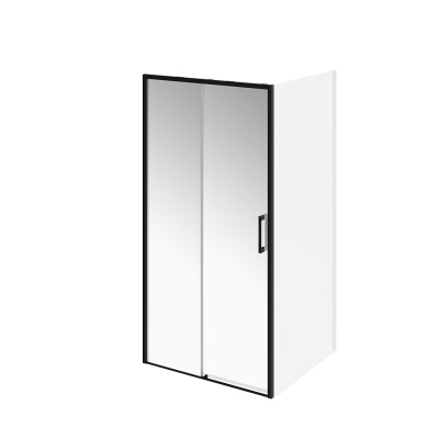 Душевая дверь Lindo/Линдо, раздвижная  с функцией плавного открывания и закрывания, 100х195, матовый черный