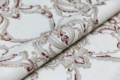 Обои виниловые на флизелиновой основе Ориент мотив, белый красный