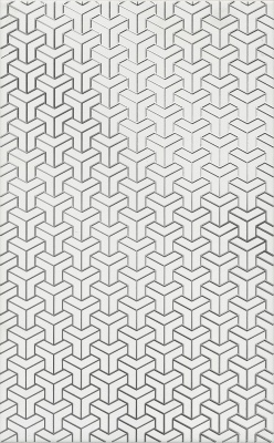 Декор Ломбардиа белый матовый 25x40x0,8