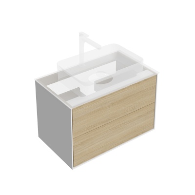 Тумба Plaza Modern/Плаза Модерн подвесная 80, нажимное открывание, 2 ящика, дуб виченца