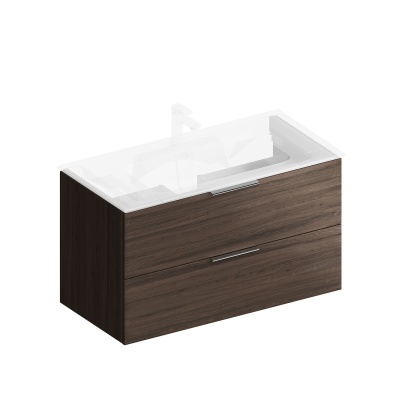 Тумба Piano Forte/Пиано Форте подвесная 95 см, 2 ящика, дымчатый вяз