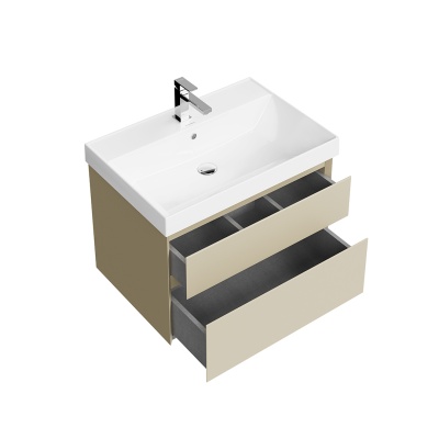 Тумба Cubo/Кубо подвесная с ящиками 70, лимо матовая