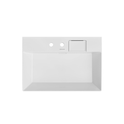 Раковина Logica/Лоджика мебельная\подвесная с двумя отверстиями 70, белая глянцевая