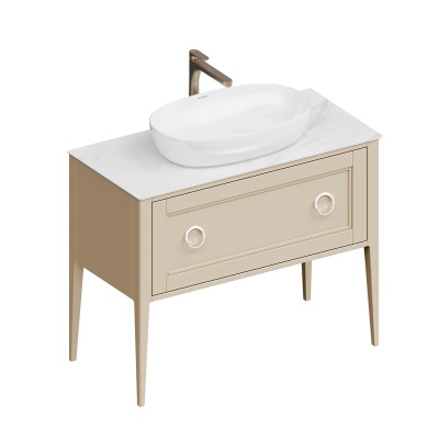 Тумба Plaza Classic/Плаза Классик напольная 1+1 ящик 100, капучино матовый