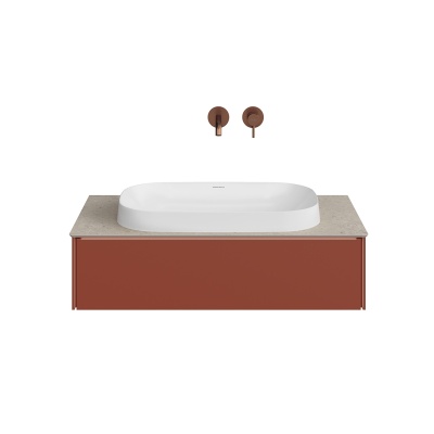 Тумба Magica/Маджика подвесная 90, 1 ящик, венецианский красный матовый             