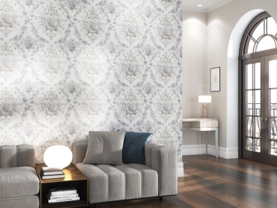 Обои виниловые Эдем мотив, серый светлый