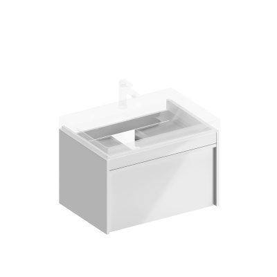 Тумба Modula/Модула подвесная 70 с ящиком 1+1, белая глянцевая