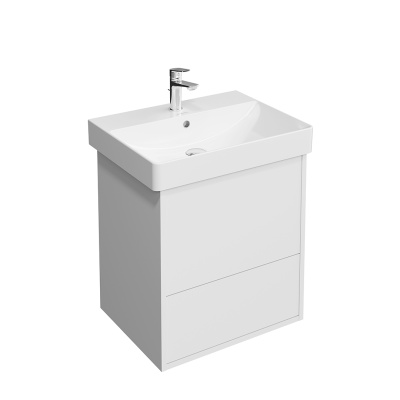 Тумба Pro/Про подвесная 2 ящика 55, белая матовая