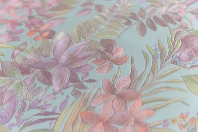 Обои виниловые Джангл мотив, голубой цветной