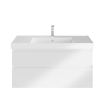 Тумба Cubo/Кубо подвесная с ящиками 100, белая глянцевая