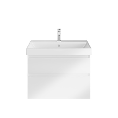 Тумба Cubo/Кубо подвесная с ящиками 70, белая глянцевая