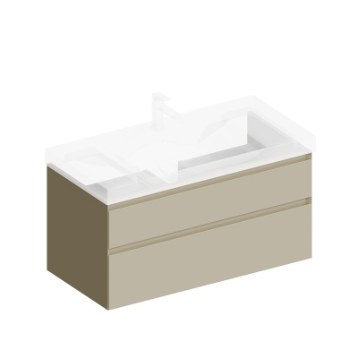 Тумба Cubo/Кубо подвесная с ящиками 100, лимо матовая