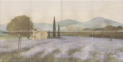 Панно Пикарди Лавандовое поле матовый (из 8 ч. разм. 15х15) 30х60x0,69