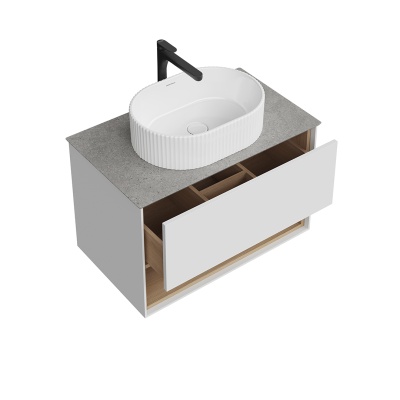 Тумба Plaza Modern/Плаза Модерн подвесная 80 белый 1 ящик + полка