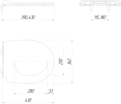 Сиденье XPro/Икс-Про ультратонкое c микролифтом, белый