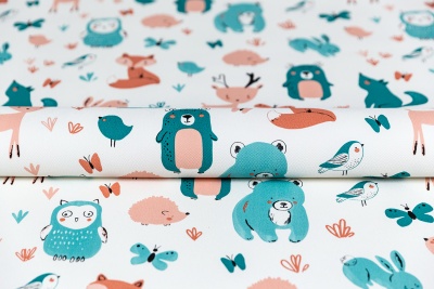 Обои виниловые на флизелиновой основе Уик-энд мотив, оранжево-синий животные