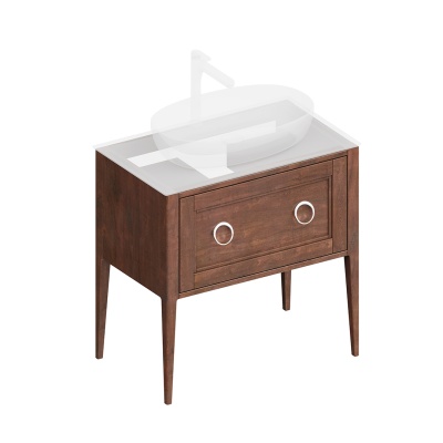 Тумба Plaza Classic/Плаза Классик напольная 1+1 ящик 80, орех матовый