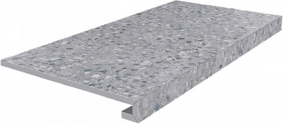 Ступень клееная Терраццо серый 33x60x0,9