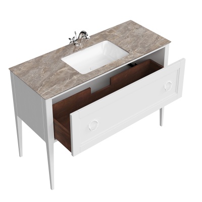 Тумба Plaza Classic/Плаза Классик напольная 1 ящик 120, белая матовая