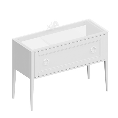 Тумба Plaza Classic/Плаза Классик напольная 1 ящик 120, белая матовая