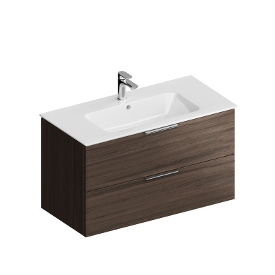 Тумба Piano Forte/Пиано Форте подвесная 95 см, 2 ящика, дымчатый вяз