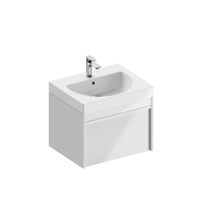 Тумба Modula/Модула подвесная 60 с ящиком 1+1, белая глянцевая