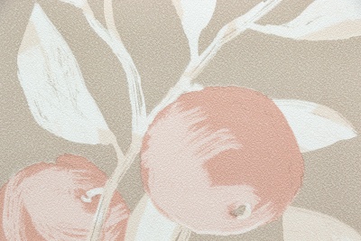 Обои виниловые на флизелиновой основе Шафран мотив, бежевый, апельсины