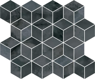 Декор Джардини серый темный мозаичный глянцевый 45x37,5x1