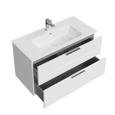 Тумба Piano Forte/Пиано Форте подвесная 95 см, 2 ящика, белый глянцевый