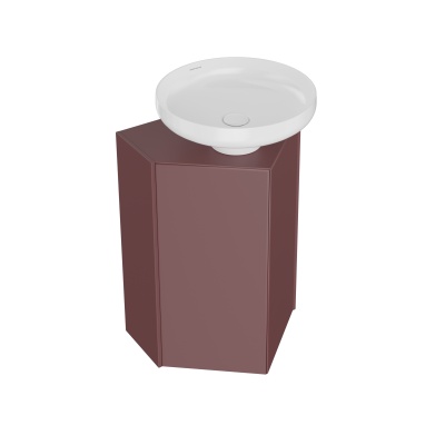 Тумба-модуль Caravan/Караван под раковину со столешницей без боковин, подвесная 50, нажимное открывание, марокканский гранатовый