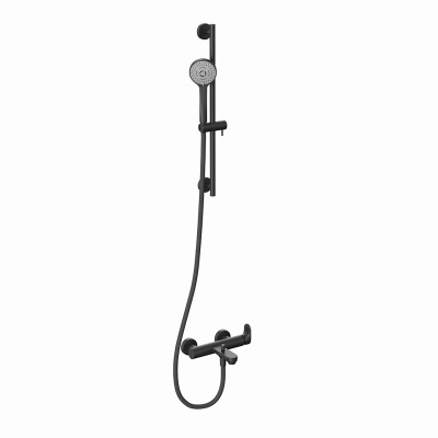 Душевая стойка Ole/Оле c лейкой и шлангом, черный матовый