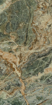 Панно Риальто Нобиле 2 зелёный лаппатированный обрезной 119,5x238,5x0,9