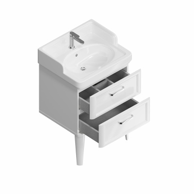 Тумба Pompei/Помпеи напольная с 2 ящиками 60, белая глянцевая